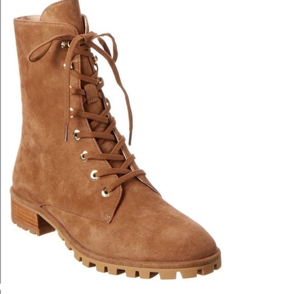 Stuart Weitzman Shoes - NEW Stuart Weitzman Laine Brown Suede Combat Boot 9.5
